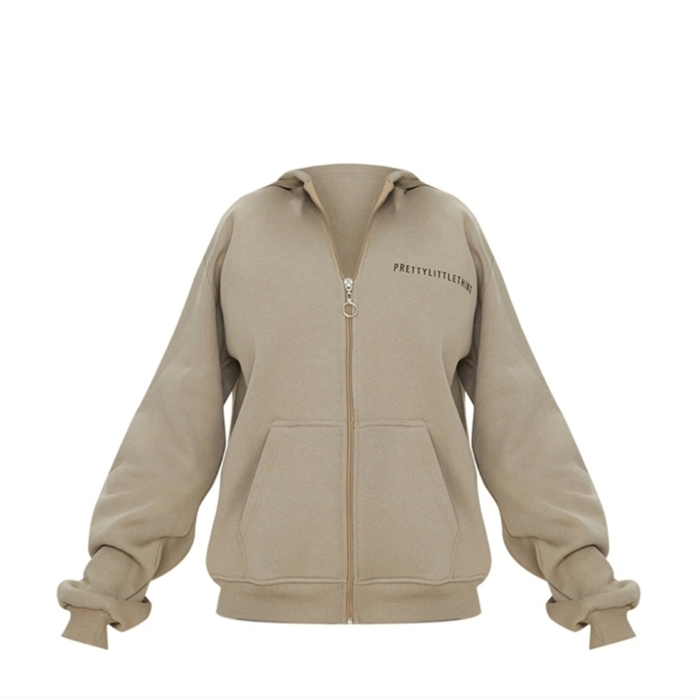 PRETTYLITTLETHING Mocha Printed Extreme Oversized Zip size XS new with tag